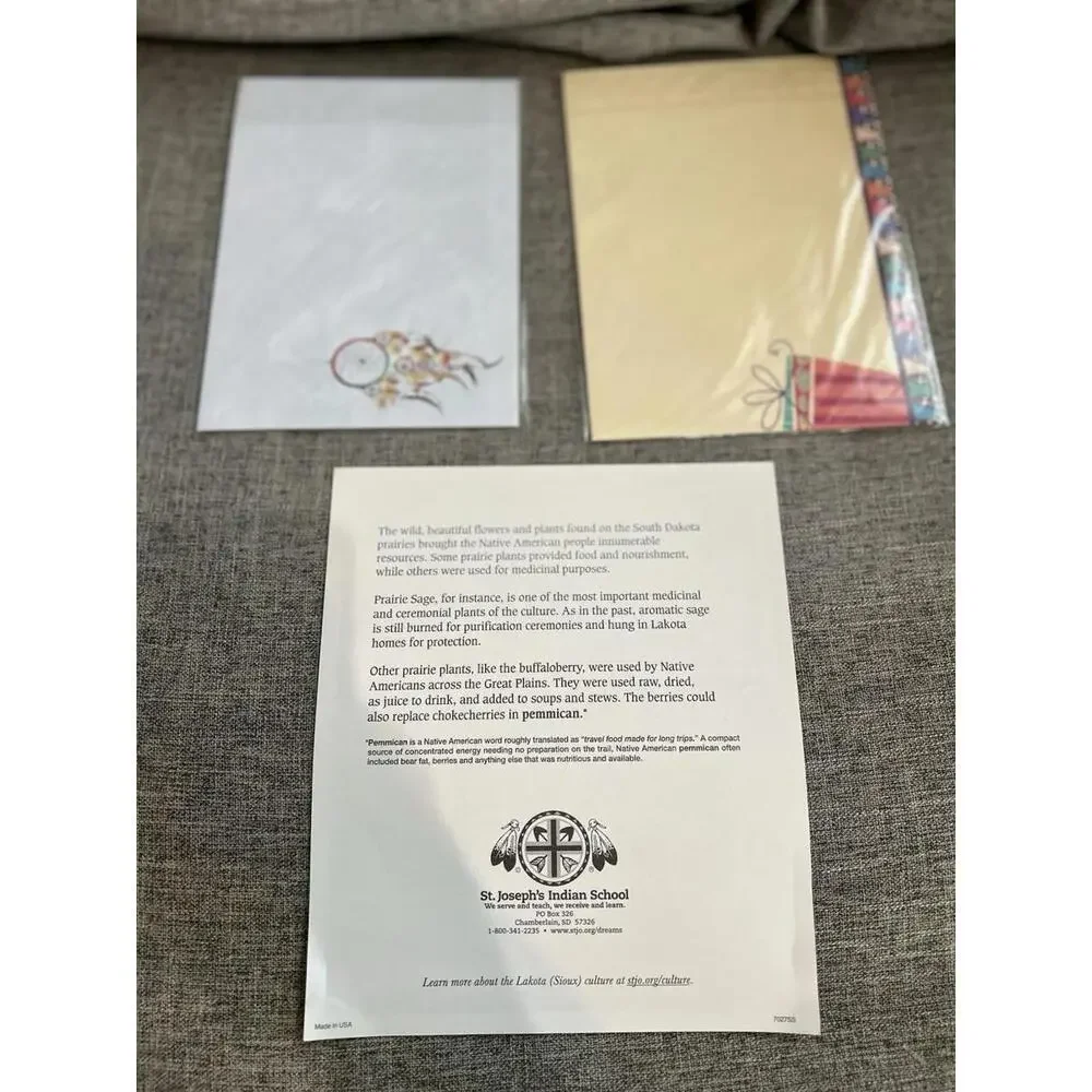 2 Catholic Charity Assorted Greeting Cards And Seals St Joseph Indian School
